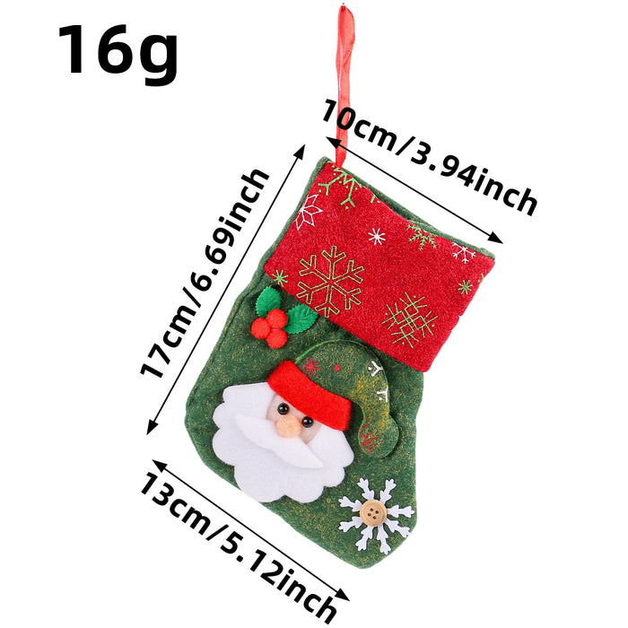 Wholesale Snowflake Christmas Socks Gift Bag Christmas Tree Ornaments Children' s Candy Bag Old Man Snowman Gift Bag