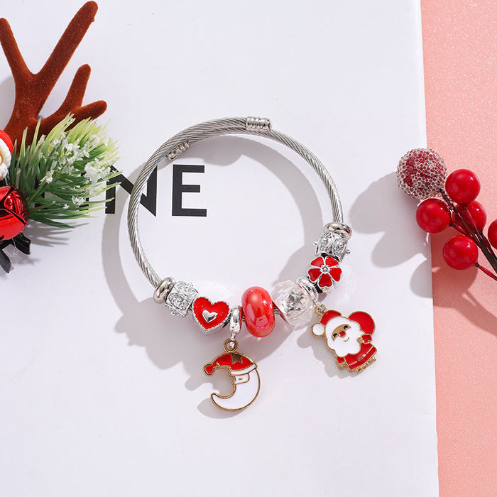 Wholesale Stainless Steel Christmas Charm Bracelet Women' s Fashion Accessory MOQ≥2