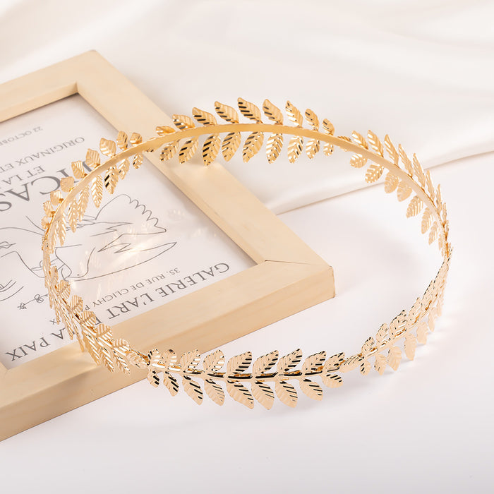 Wholesale bride leaf headband bride golden leaf headdress hair accessories crown headband Christmas