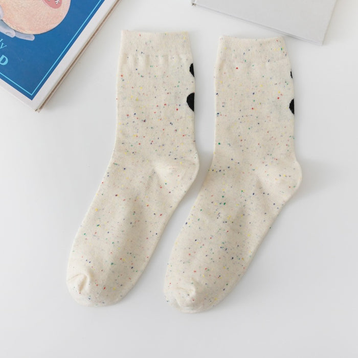 Wholesale Socks for children, pure cotton mid tube socks, dotted yarn, women's long socks, breathable, sweat absorbing, odor proof, women's socks