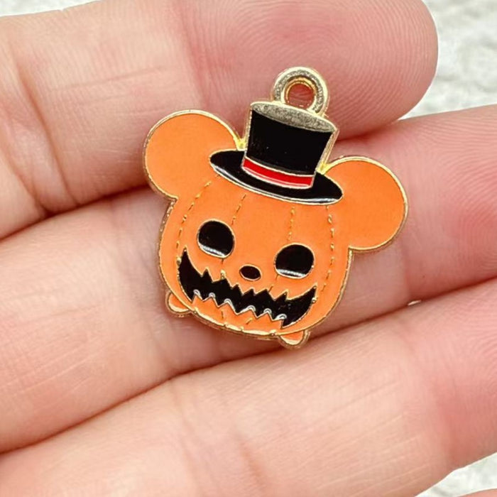 Wholesale 10pcs  Series DIY Festival Decorations Witch Pendant Tombstone Hair Tie Spray-Painted Pumpkin Hanging Ornament