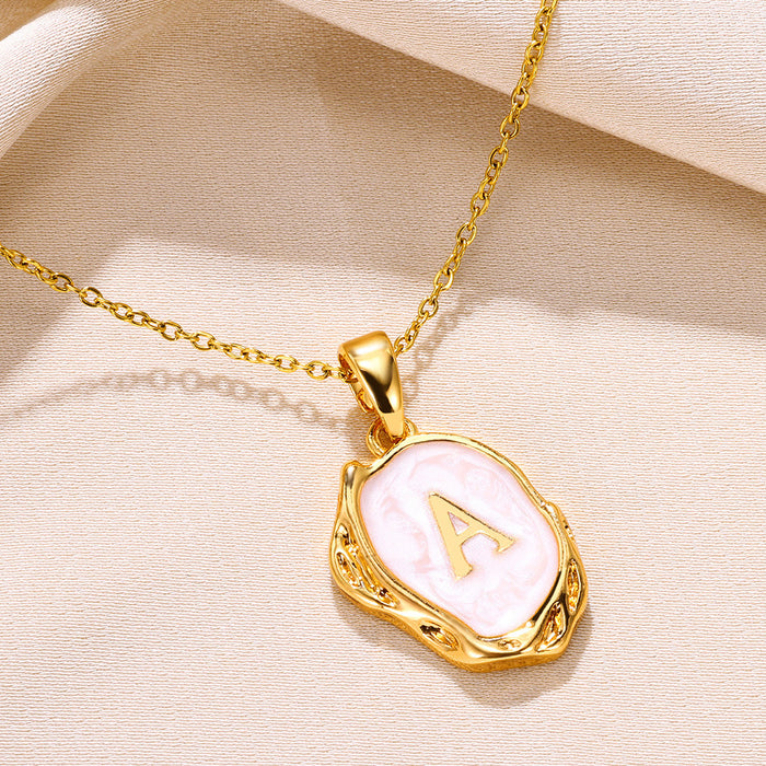 Wholesale Capital Initial Oil Drop Pendant Necklace Fashion Simple Three-dimensional