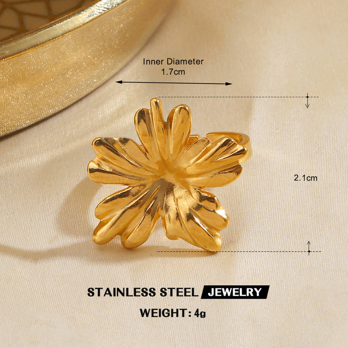 Wholesale Women' s Flower Sun Stainless steel Rings Adjustable rings