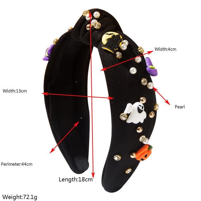 Wholesale  element headband women' s diamond pearl headband ghost pumpkin hat accessories decoration