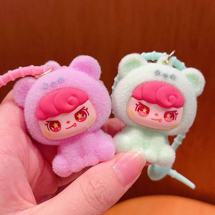 Wholesale Cartoon Flocked  Bear Pendant Cute Bag Desktop Decoration