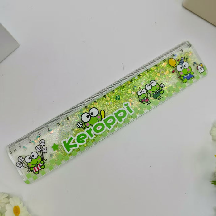 Wholesale Cartoon Quicksand Ruler Gold Powder Decompression Glitter Ruler Set