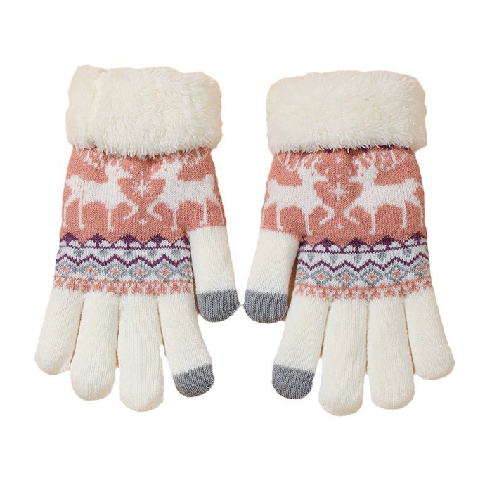 Wholesale Knitted Touch Screen fleece-lined Warm Gloves