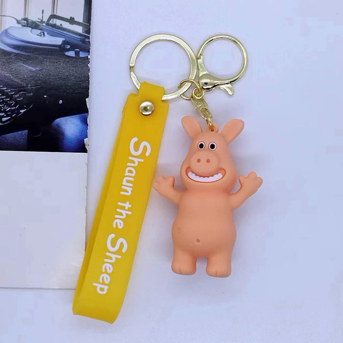 Wholesale cartoon lamb animal key chain pendant bag car key chain accessories gift
