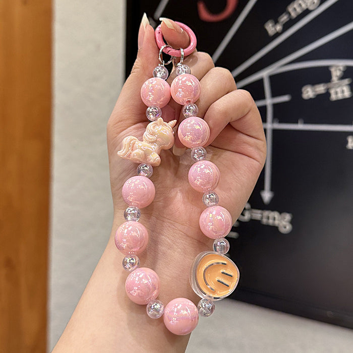 Wholesale Wholesale acrylic DIY handmade bead keychain, phone pad, phone chain