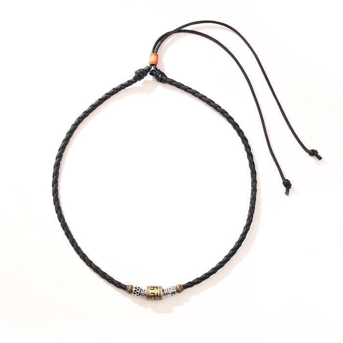 Wholesale Metal Pendant Braided Wax Cord Adjustable Bracelet JDC-BT-QiN011