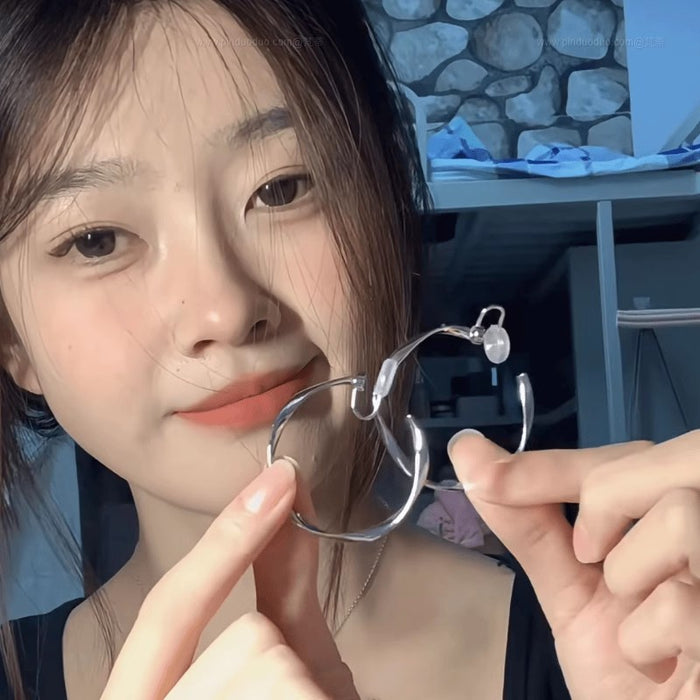 Wholesale Ear clip without ear hole, exaggerated irregular large circle earrings, retro earrings