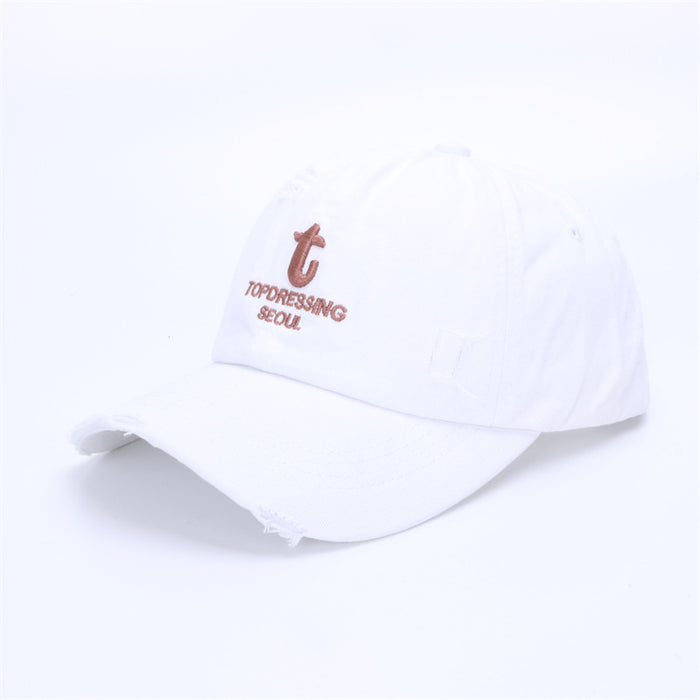 Wholesale New baseball cap, personalized, perforated, vintage sun hat, embroidered duckbill cap for spring and summer