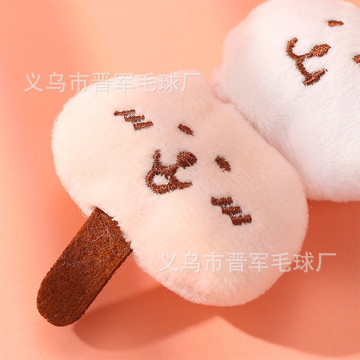 Wholesale Cute Cartoon Bear Plush Doll Bead Chain Pendant Cute Ball Skewer Bear Bag Keychain Pendant