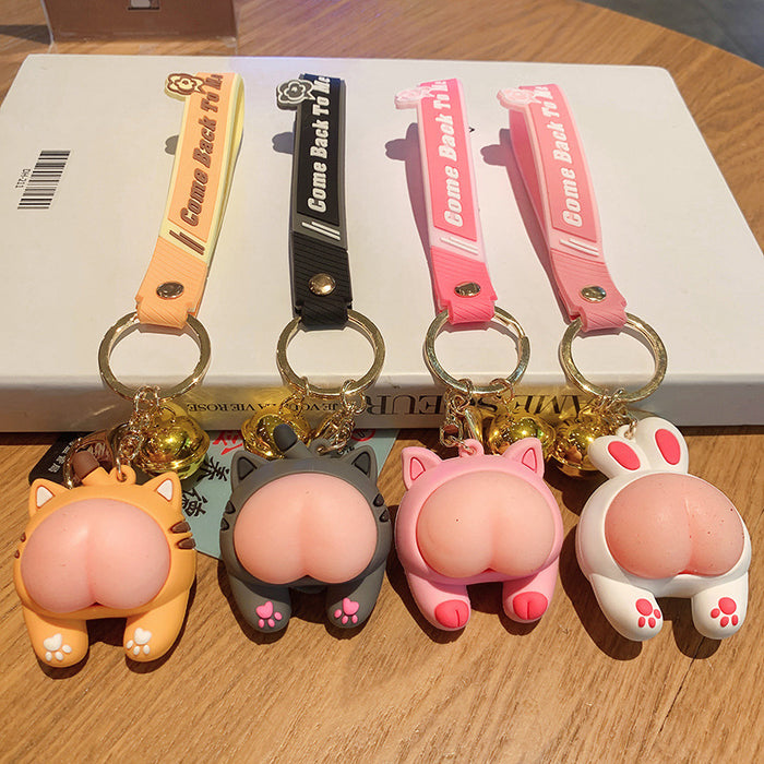 Wholesale Cute soft rubber decompression doll pendant keychain creative personalized couple bag