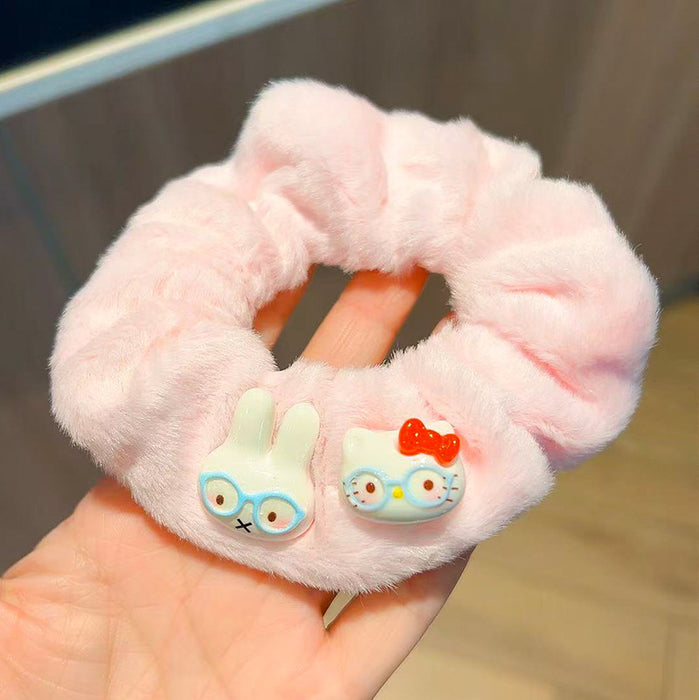 Wholesale Cute and able rabbit and cat plush scrunchies.