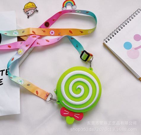 Wholesale Light Green Anime Cartoon Silicone Coin Purse with Bow Cute Gift