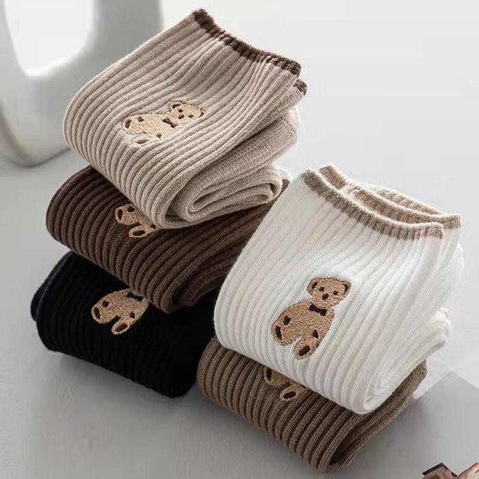 Wholesale Mid length cotton socks, cute pile socks, versatile for students