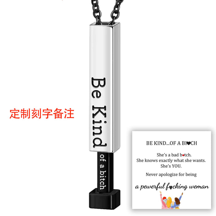 Wholesale 3D pendant necklace, stretchable stainless steel 3D vertical necklace