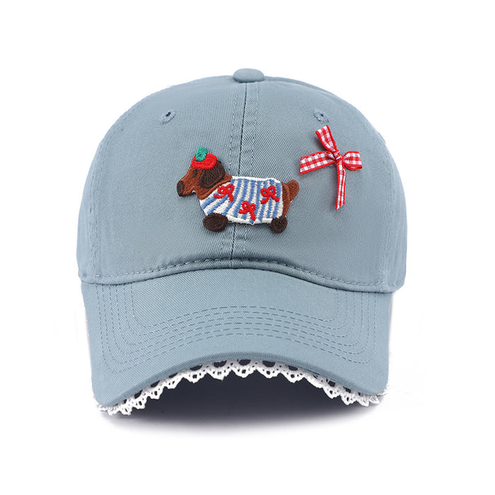 Wholesale Sunscreen hat, cute puppy duckbill hat, baseball cap