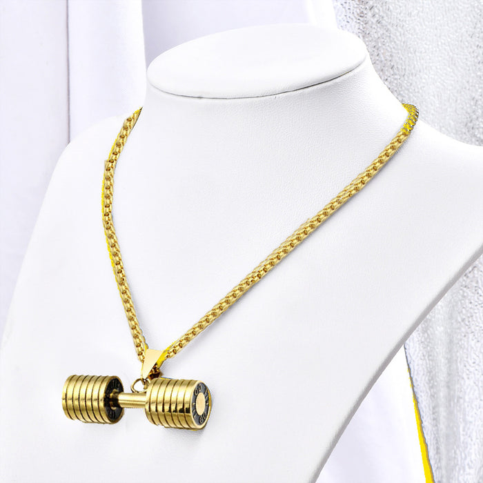 Wholesale  fashion personality dumbbell necklace