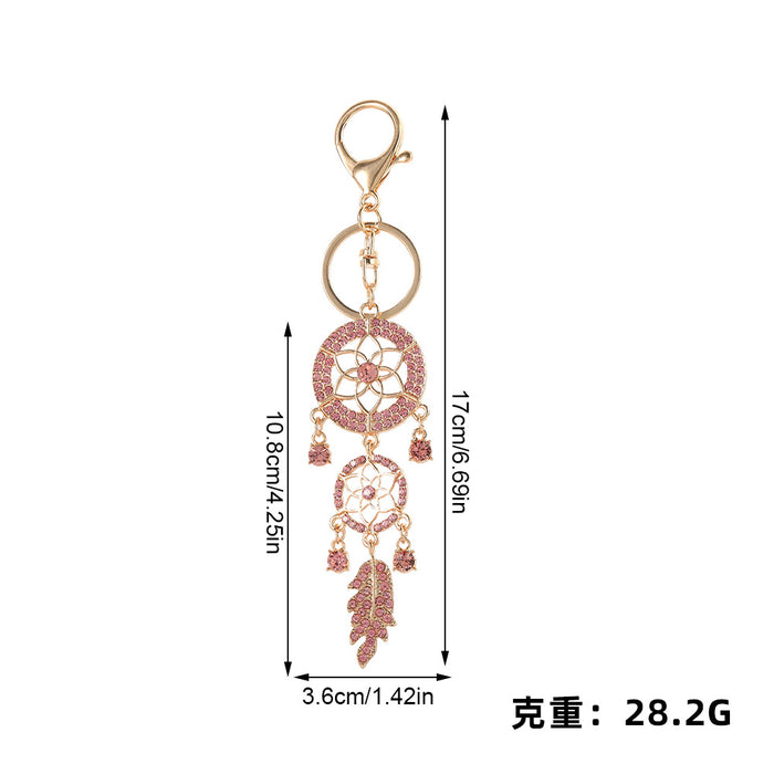 Wholesale Dreamcatcher Keychain Rhinestone Hollow Design MOQ≥2