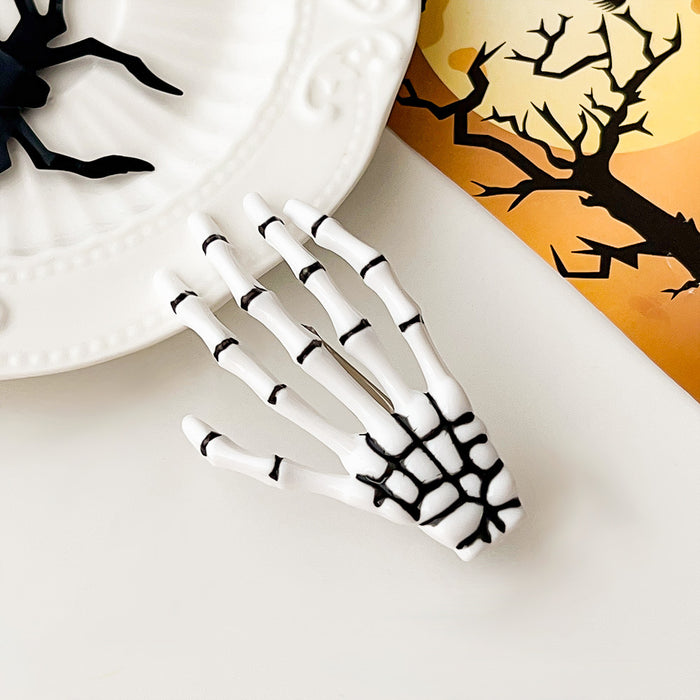 Wholesale Halloween skull Harajuku hand bone hairpin personality funny party side clip festival atmosphere ghost hand top clip hair accessories