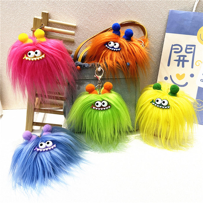 Wholesale Cute Cartoon Keychain Fried Hair Doll Sausage Mouth Bag Pendant Creative Plush Doll Gift