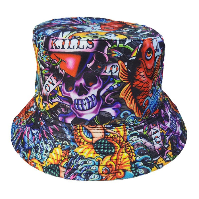 Wholesale Cartoon Print Cotton Bucket Hat JDC-FH-BoD017