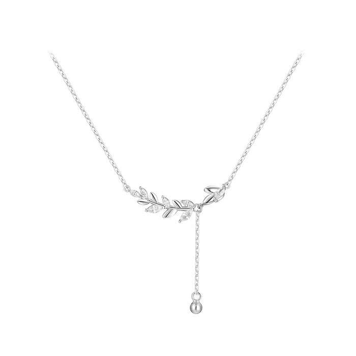 Wholesale Titanium steel necklace, tassel collarbone chain, simple temperament, niche, light luxury design