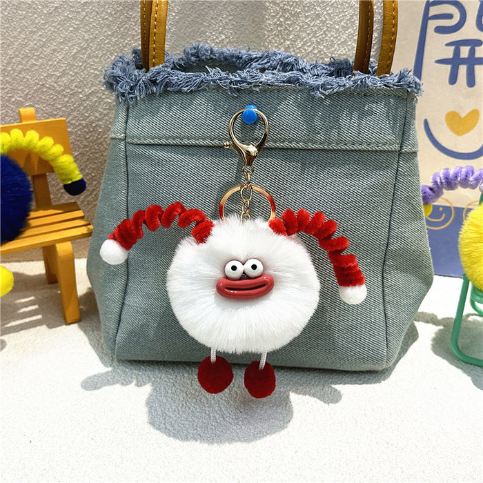 Wholesale Cartoon Key Chain Cute Sausage Mouth Internet Celebrity Schoolbag Pendant Plush Doll Key Chain Hanging Small Gift