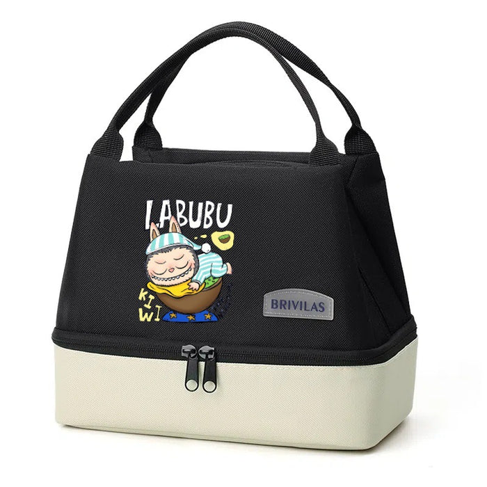 Wholesale  Contrasting Color Printed Double-Layer Insulated Bag Ice Bag Outing Lunch Bag