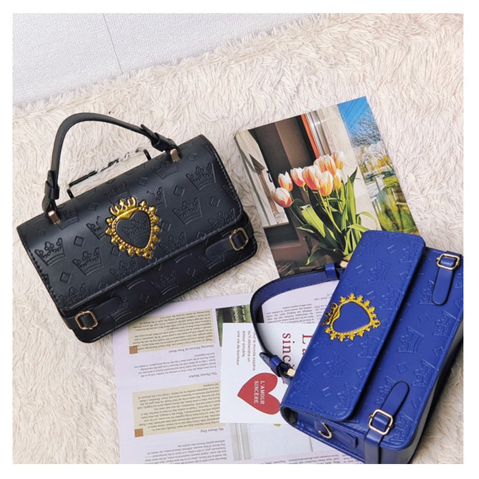 Wholesale Heart-shaped crown print shoulder bag for commuting