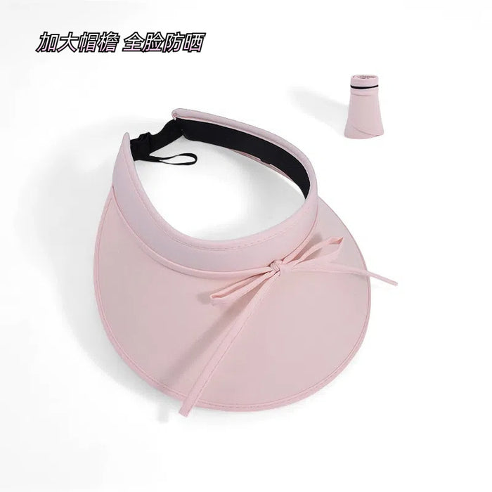 Wholesale Sunscreen strap bow, empty top riding sun hat