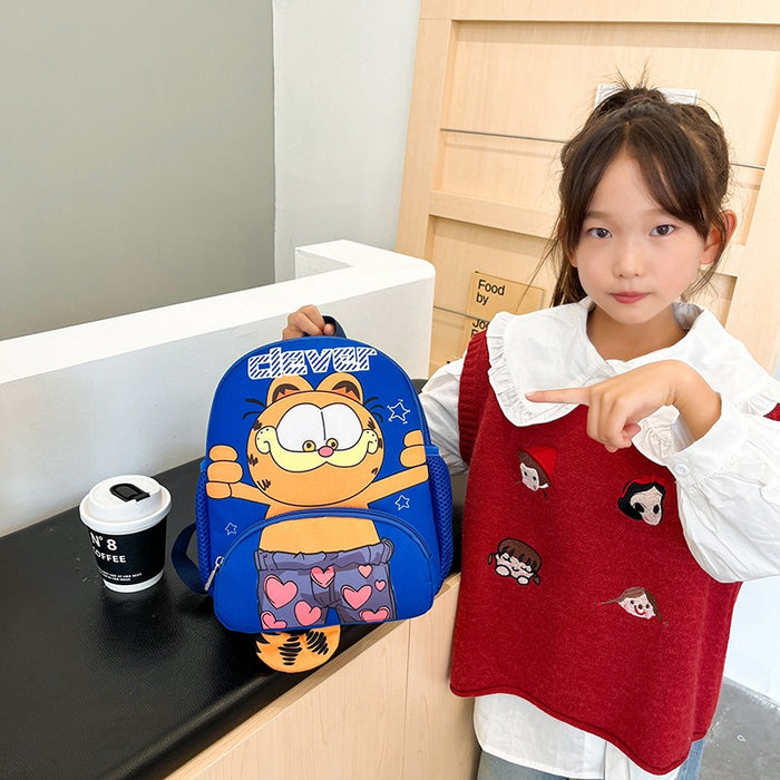 Wholesale Children's Backpack Small Class Kindergarten Schoolbag 1-4 Cartoon Cat Boy and Girl Baby Go Out Anti-Lost Backpack