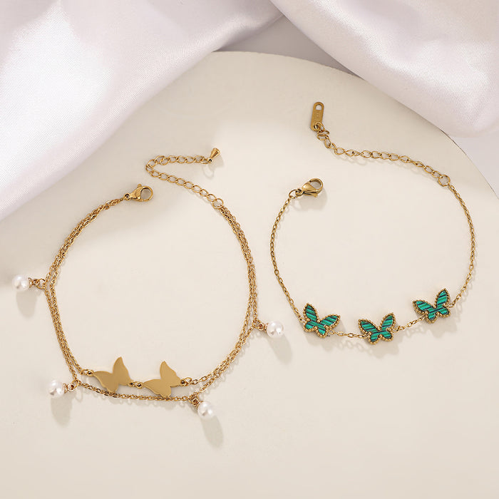 Wholesale Fashionable double-sided butterfly bracelet with a high-end feel