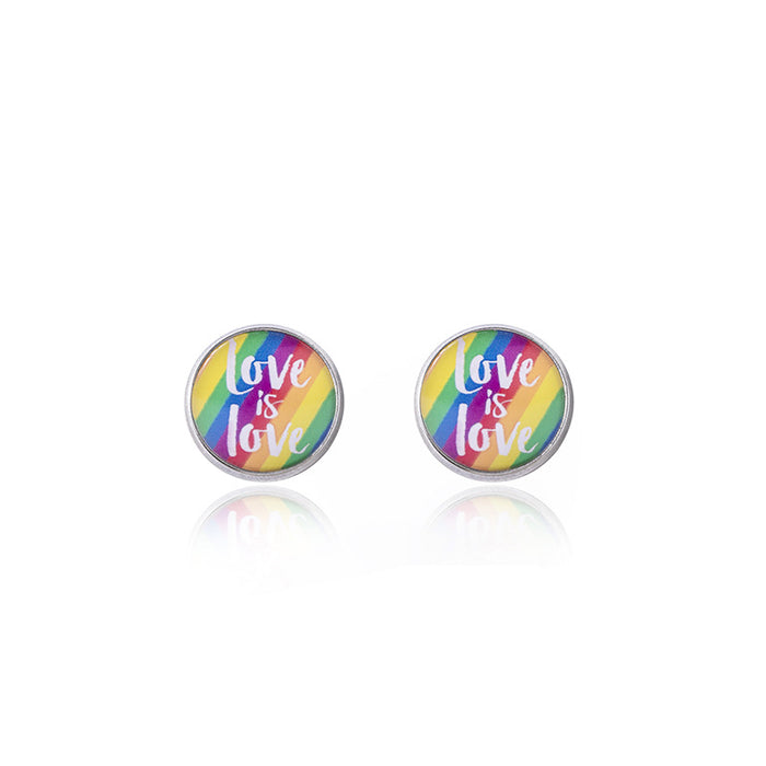 Wholesale LGBT Rainbow Flag Pride Day Necklace Bracelet Stud Earrings Set JDC-NE-Fangt007