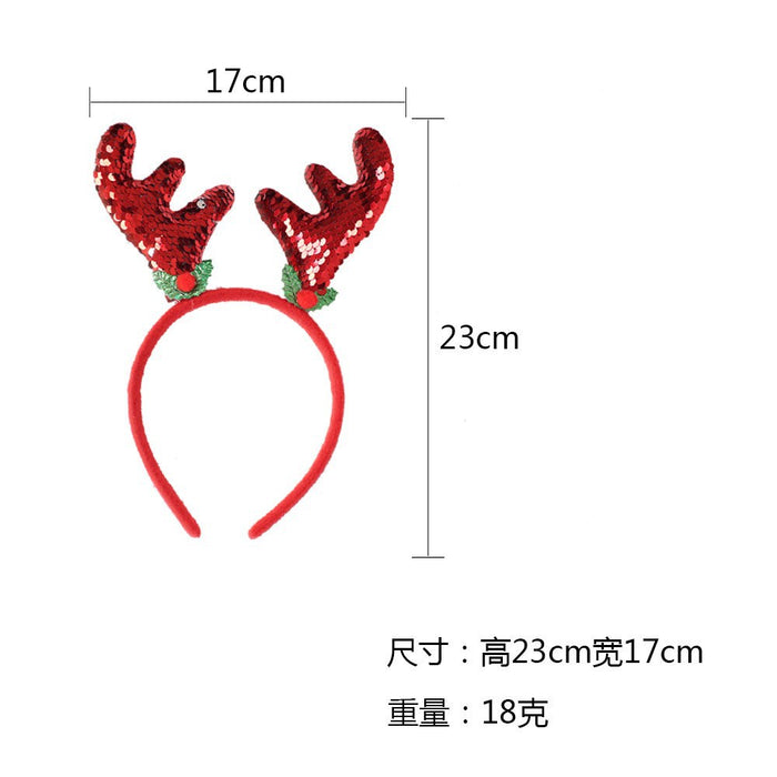 Wholesale Plastic Christmas Headbands With Antler And Star Design For Kids Party Hair Accessory