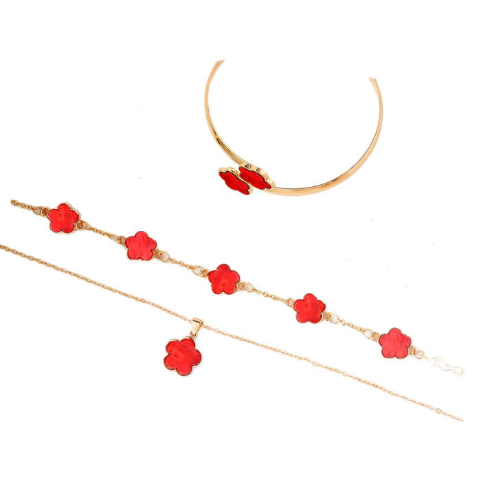 Wholesale 5pcs/ set Acrylic Lucky Flower Jewelry Set