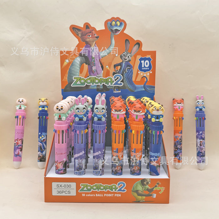 Wholesale Cute Cartoon 10-Color Ballpoint Pen for Students