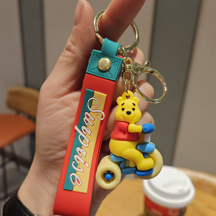 Wholesale Cartoon bear keychain pendant couple bag ornaments bear doll car key chain small gift