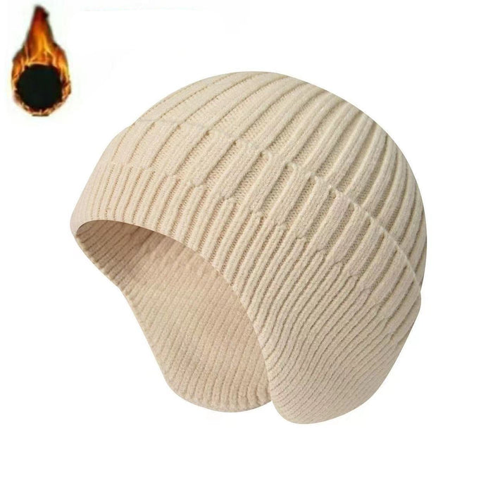 Wholesale Winter Knitted Hat For Men Women Warm Ear Protection Windproof Cycling Hat Fleece-lined Thickened Thermal Adult
