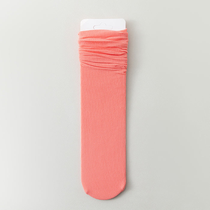 Wholesale Thin socks, velvet mid tube socks, stacked socks, rolled edge stockings