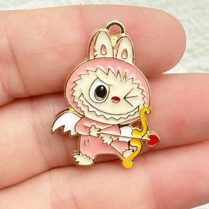 Wholesale 10pcs Anime Cartoon Alloy Oil Drip DIY Earrings,  Keychain,  Necklace Pendant