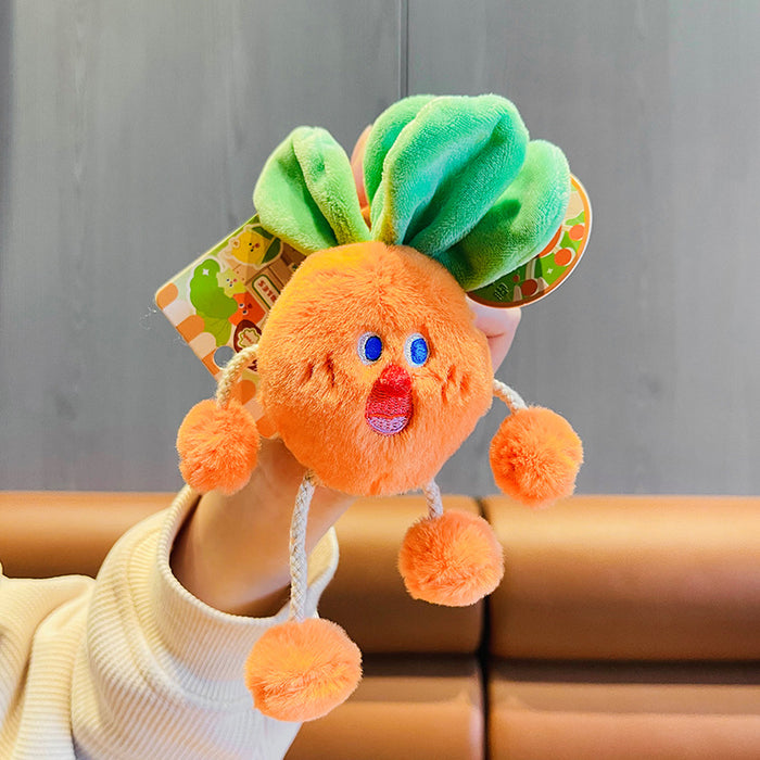 Wholesale Pull Scream Blue Flower Vegetable Plush Keychain