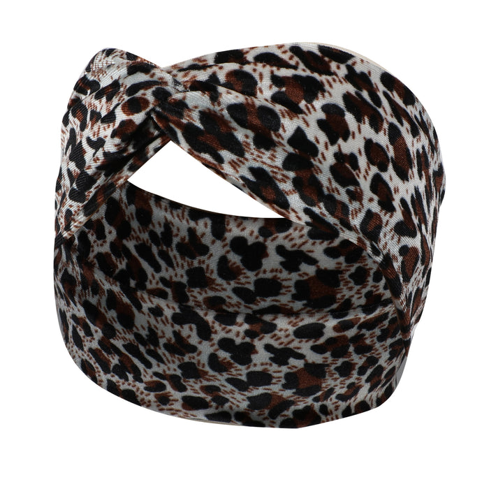 Wholesale Leopard Print Elastic Cross Hairband JDC-HD-Jint005