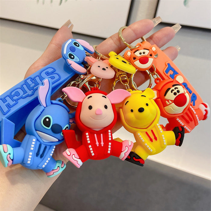 Wholesale Cartoon sweater sitting posture Keychain Car bag pendant cute doll