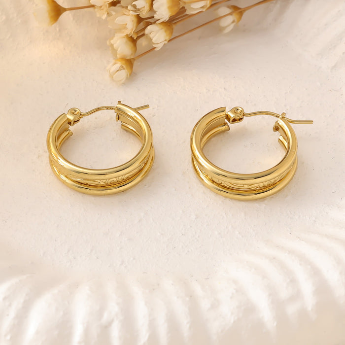 Wholesale New high-end stainless steel earrings, fashionable and versatile, with a minimalist and niche style