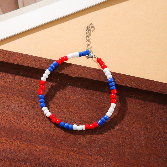 Wholesale American Independence Day Acrylic Beaded Bracelet JDC-BT-ShiY005
