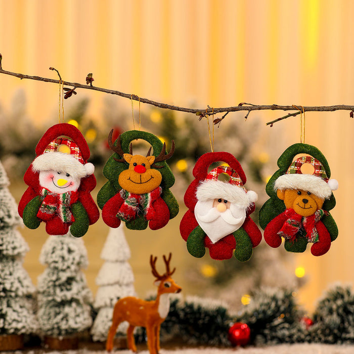 Wholesale Tree-Shaped Christmas Decorations, Christmas Tree Pendants, Christmas Fabric Doll Pendants, Christmas Doll Pendants