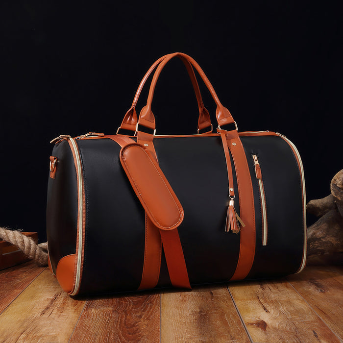 Wholesale Travel convenient carry-on clothing bag large PU leather duffel bag for women